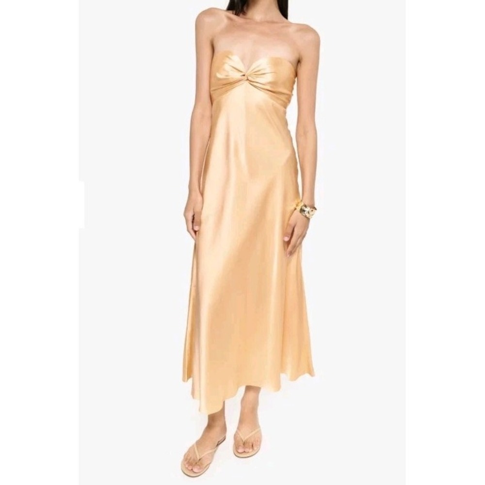 Cami NYC Aveiro Strapless Dress Canteloupe 100% Silk Size S NWT $475